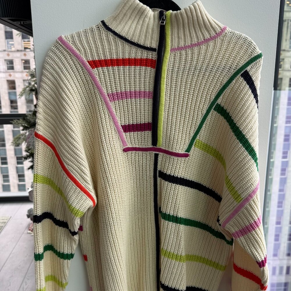 Staud Hampton Striped Oversized Sweater
